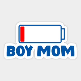 Boy Mom Mothers Day Battery Design Sticker